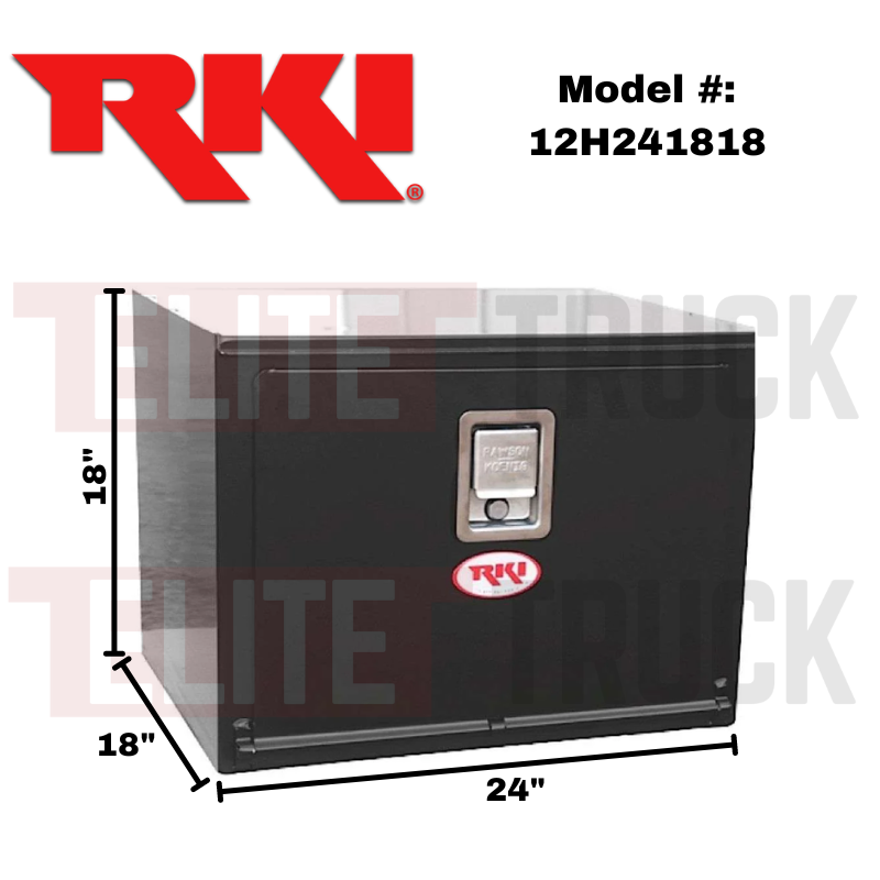 RKI Underbody Truck Box 24x18x18 H-Series 14 Gauge Black Steel Model