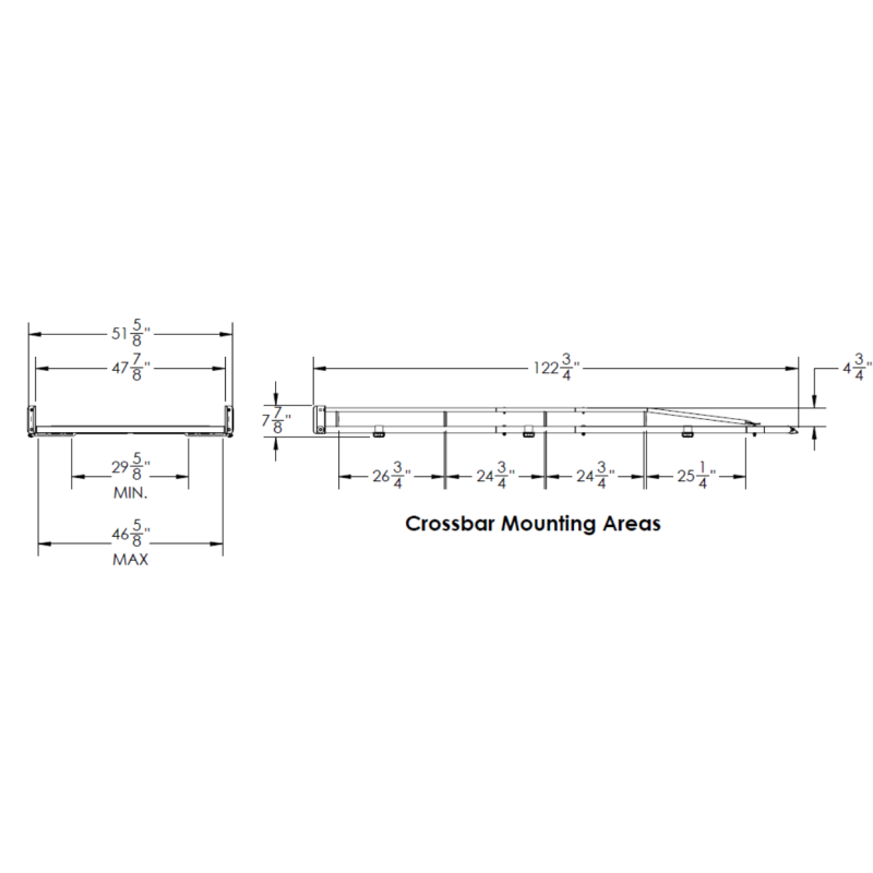 Holman Cargo Rack PRO III HD Aluminum Kit Fits 8' Most Commercial Caps Model 4C8AMR