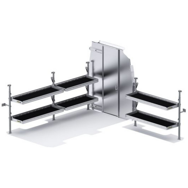Holman Folding Shelves Van Package Mercedes Sprinter 144" WB High Roof Sliding Partition Model 51SRH