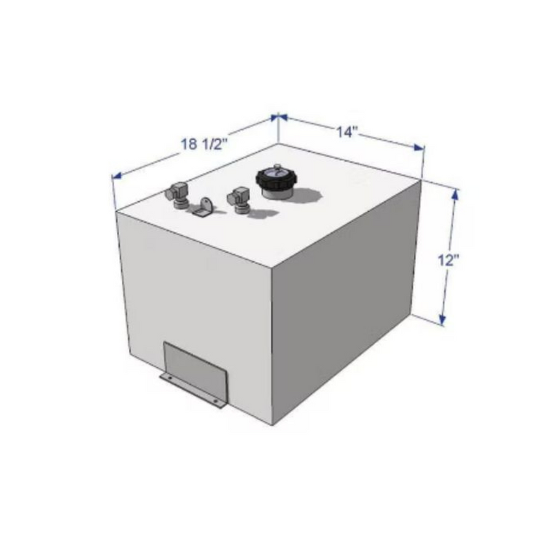 RDS 13 Gallon General Purpose Tank Bright Aluminum Mill Finish 18.50X14X12 Model