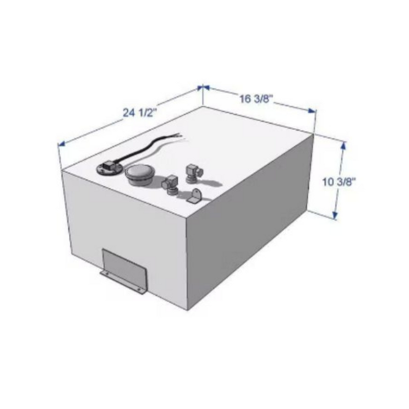 RDS 18 Gallon General Purpose Tank Bright Aluminum Mill Finish 24.25X16.38X10.38 Model
