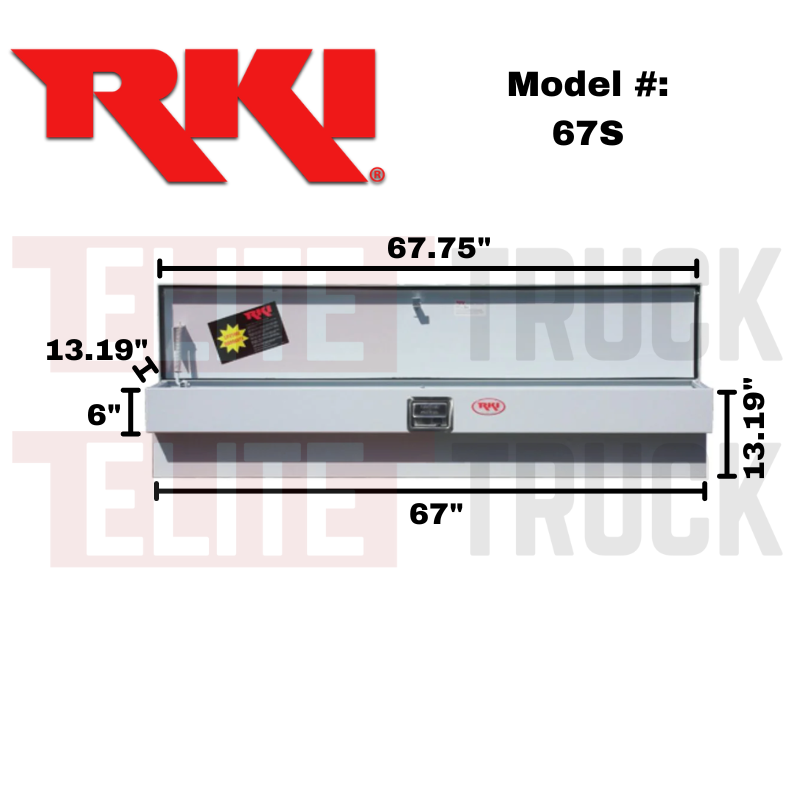 RKI Side Mount Truck Tool Box White Steel Model 67S