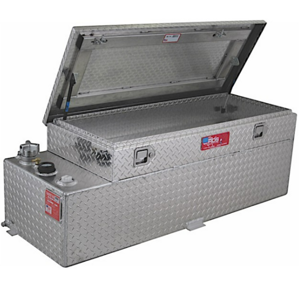 RDS 50 Gallon Transfer Tank & Toolbox Combo Bright Aluminum 48X20X19 Model # 74026