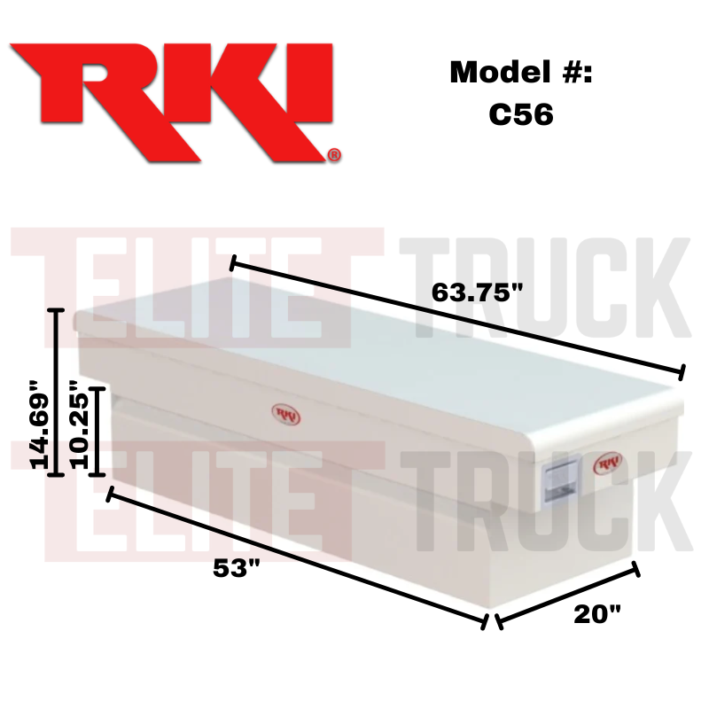 RKI Crossover Truck Tool Box C-Series White Steel Model C56