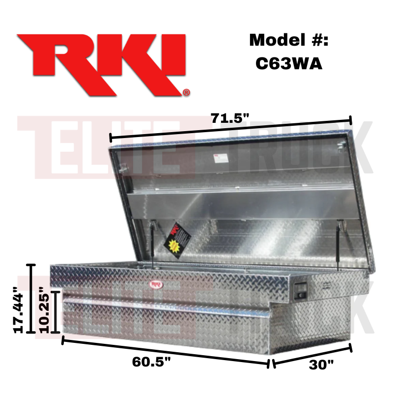 RKI Crossover Truck Tool Box Wide Deep C-Series Aluminum Model C63WA