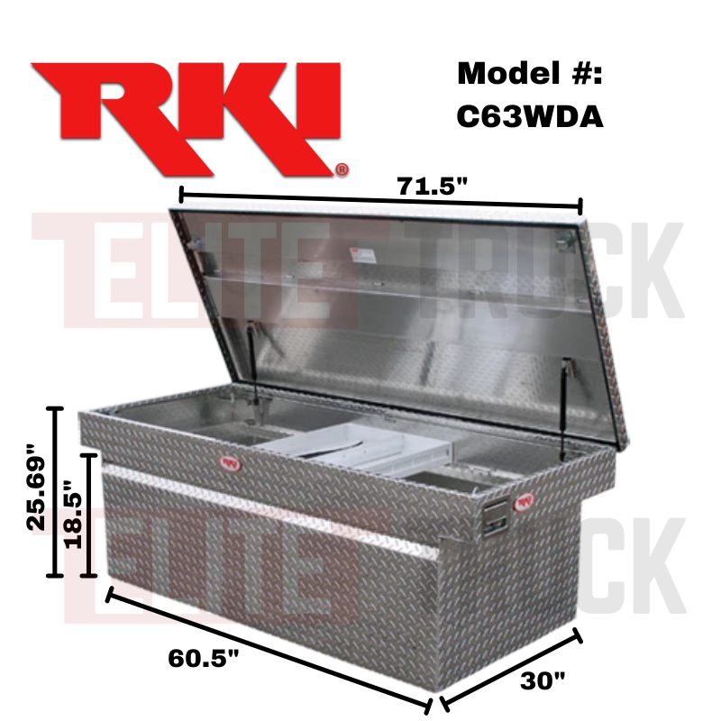 RKI Crossover Truck Tool Box Wide Deep C-Series Aluminum Model C63WDA