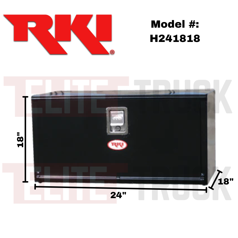 RKI Underbody Truck Box 24x18x18 H-Series 14 Gauge Black Steel Model