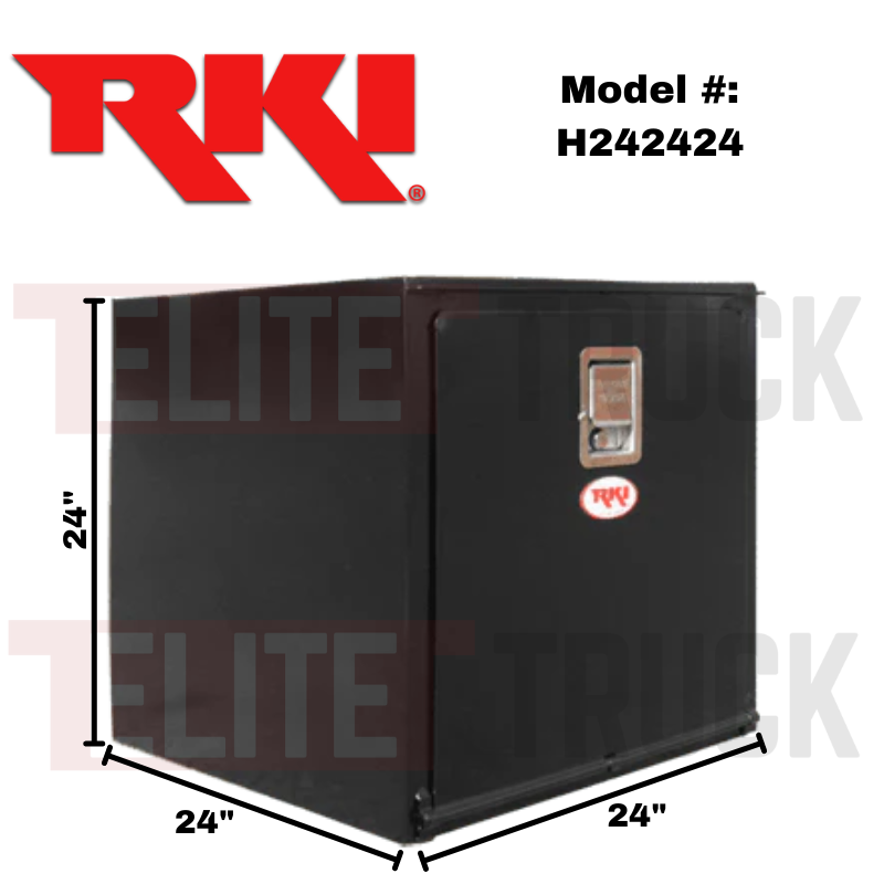 RKI Underbody Truck Box 24x24x24 H-Series 14 Gauge Black Steel Model