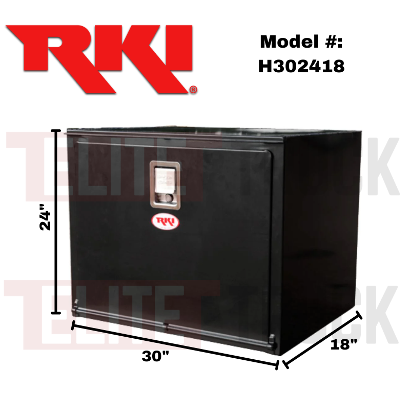 RKI Underbody Truck Box 30x24x18 H-Series 14 Gauge Black Steel Model