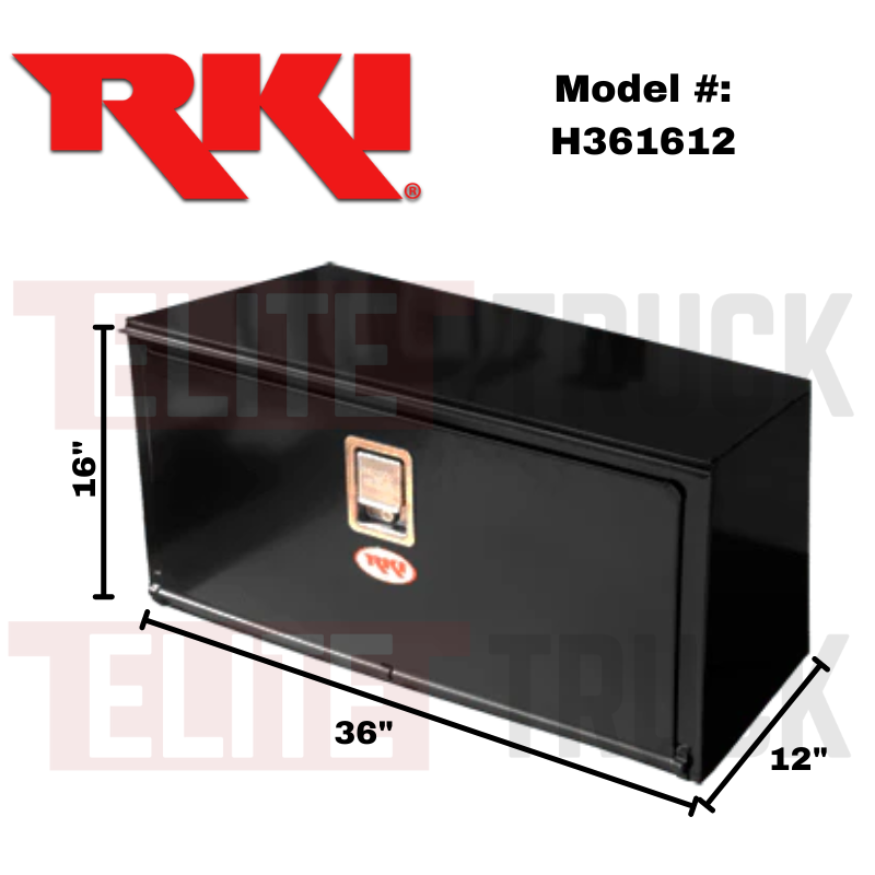 RKI Underbody Truck Box 36x16x12 H-Series 14 Gauge Black Steel Model