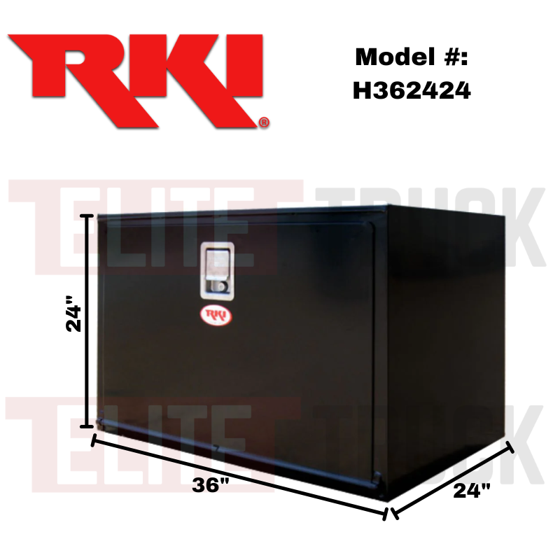 RKI Underbody Truck Box 36x24x24 H-Series 14 Gauge Black Steel Model