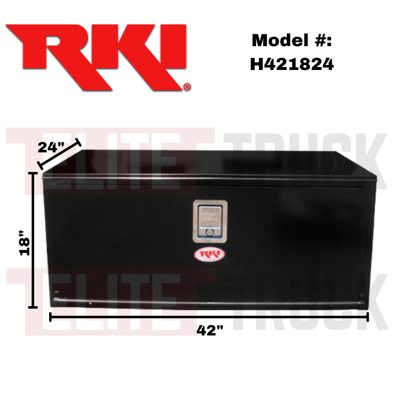 RKI Underbody Truck Box 42x18x24 H-Series 14 Gauge Black Steel Model