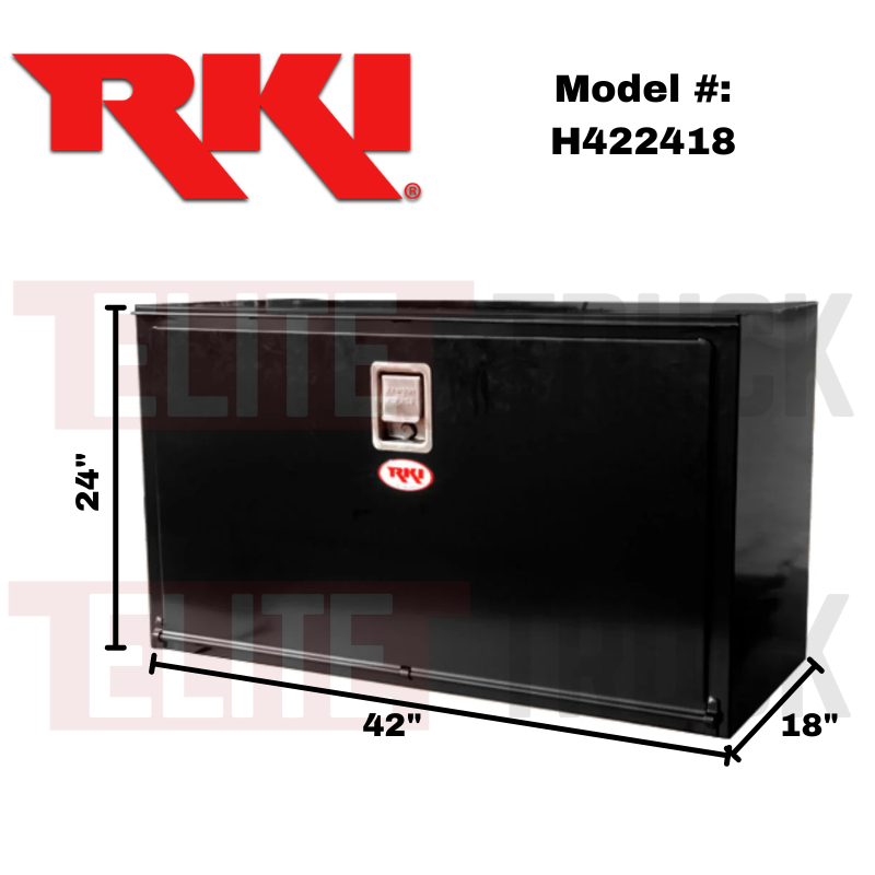 RKI Underbody Truck Box 42x24x18 H-Series 14 Gauge Black Steel Model