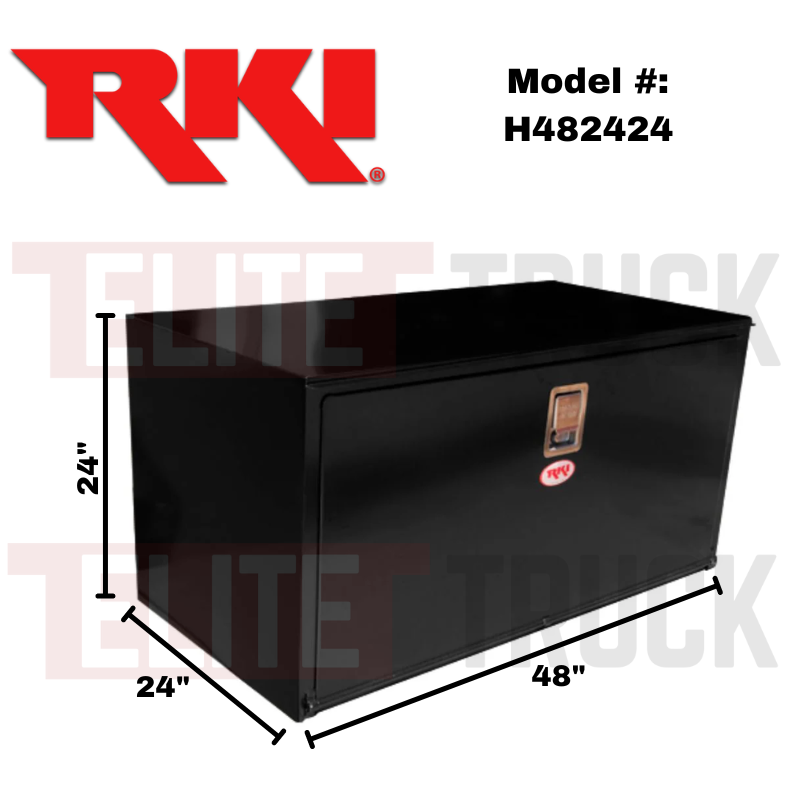 RKI Underbody Truck Box 48x24x24 H-Series 14 Gauge Black Steel Model