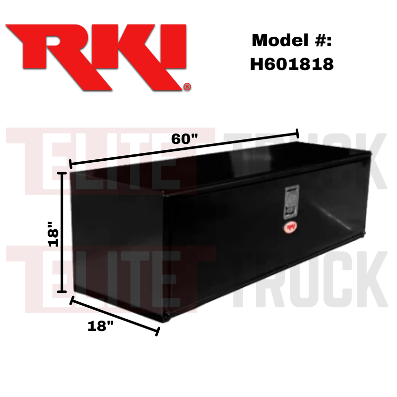 RKI Underbody Truck Box 60x18x18 H-Series 14 Gauge Black Steel Model