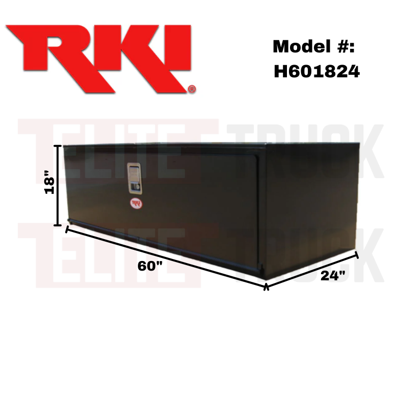 RKI Underbody Truck Box 60x18x24 H-Series 14 Gauge Black Steel Model