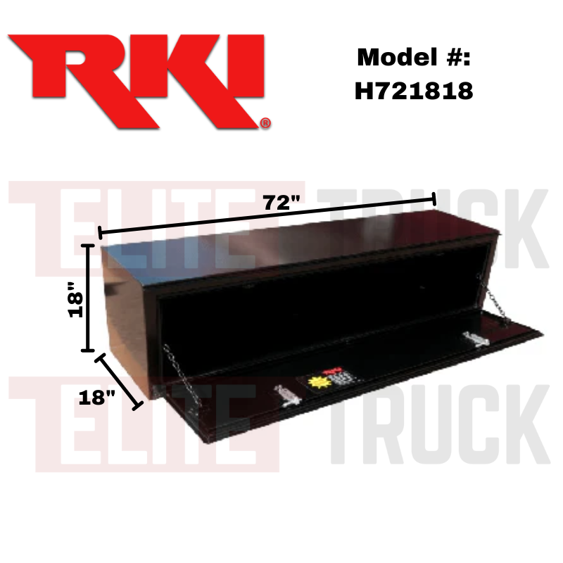 RKI Underbody Truck Box 72x18x18 H-Series Single Door 14 Gauge Black Steel Model
