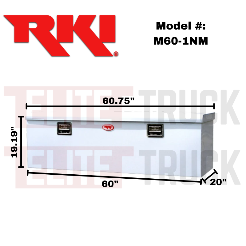RKI Chest Truck Tool Box M-Series White Steel Model M60-1NM