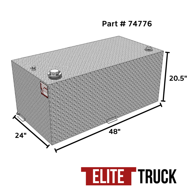 RDS 95 Gallon Rectangular Transfer Tank Bright Aluminum 48X24X20.5 Model