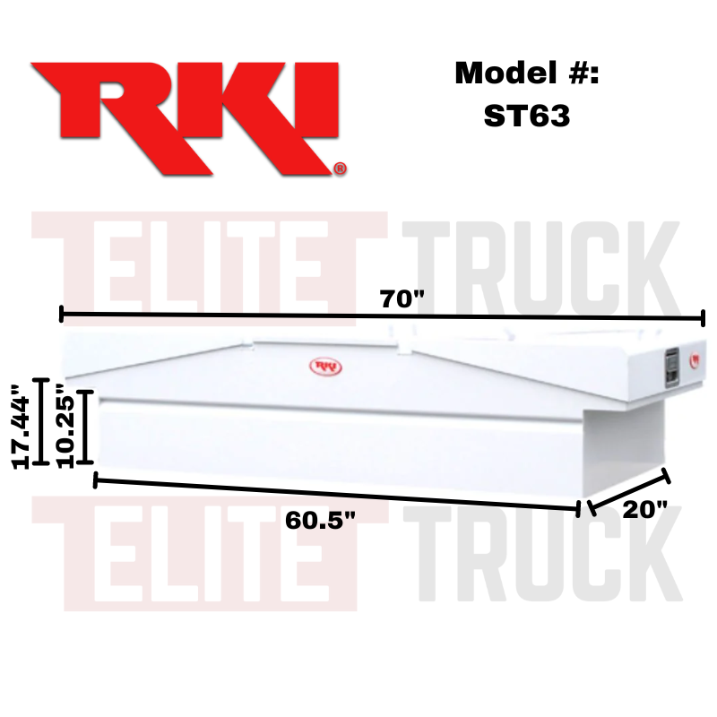 RKI Crossover Truck Tool Box ST-Series White Steel Model ST63