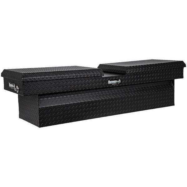 Buyers Products 23x20x71 Inch Textured Matte Black Diamond Tread Aluminum Gull Wing Truck Box - Lower Half 11x20x60 Model 1722413