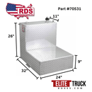 RDS 48 Gallon L Shaped Transfer Tank Bright Aluminum 24X32X26 Model