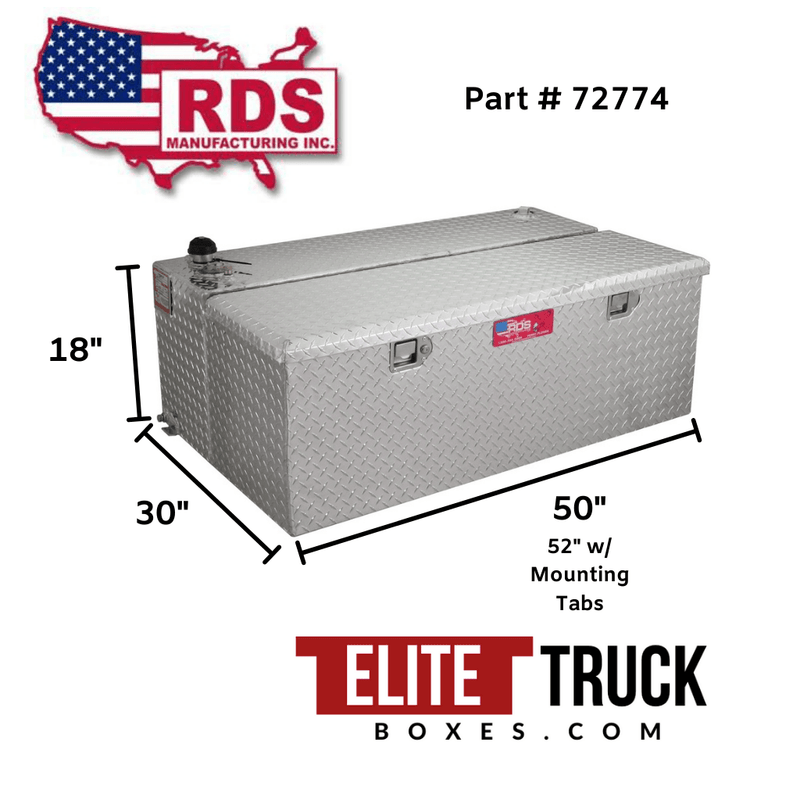 RDS 48 Gallon Transfer Tank & Toolbox Combo Bright Aluminum 50X30X18 Model