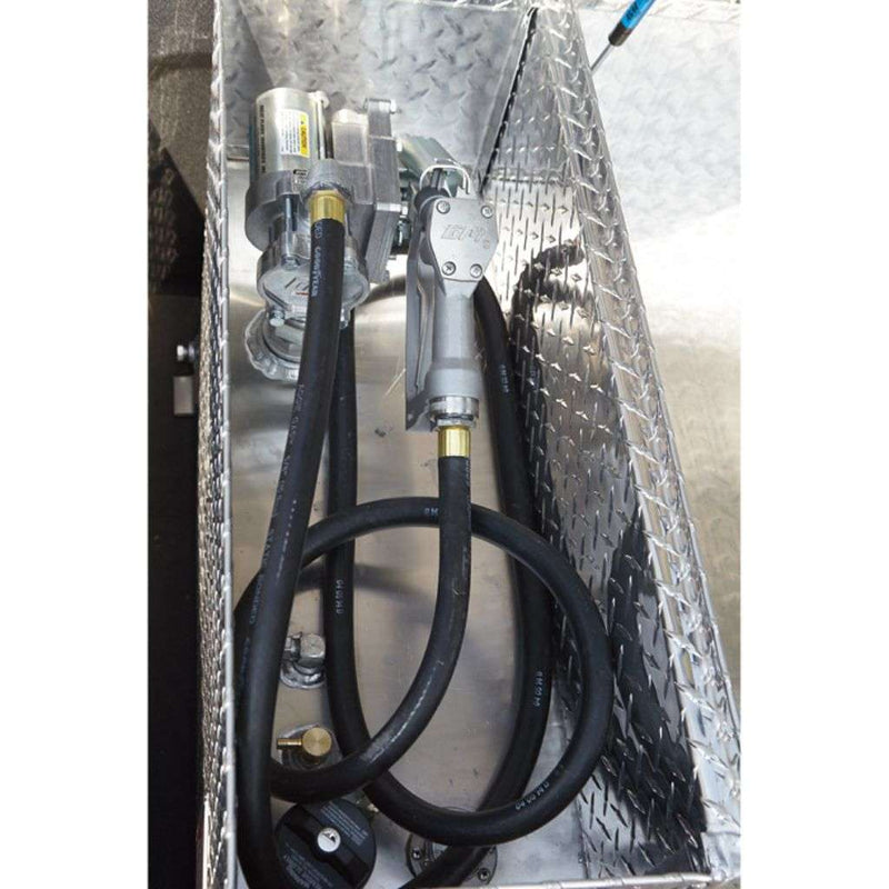 RDS 52 Gallon Transfer Tank & Toolbox Combo With 15 GPM Pump Bright Aluminum 55X30X21 Model