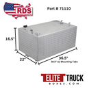 RDS 55 Gallon Rectangular Transfer Tank Bright Aluminum 36.5X22X16.5 Model