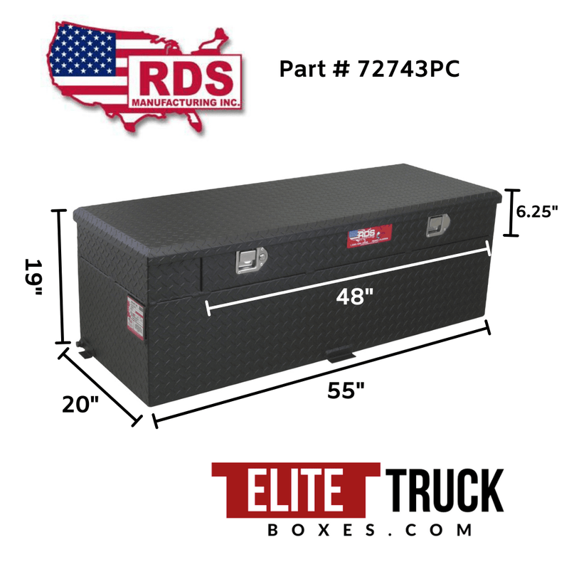 RDS 60 Gallon Auxiliary Tank & Toolbox Combo Black Aluminum 55X20X19 Model