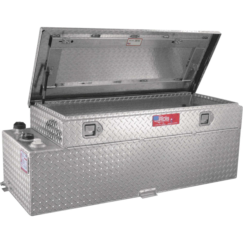 RDS 60 Gallon Transfer Tank & Toolbox Combo Bright Aluminum 55X20X19.5 Model