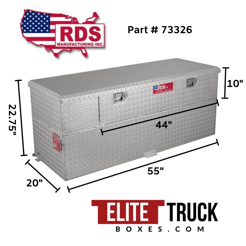 RDS 60 Gallon Transfer Tank & Toolbox Combo With 8 GPM Pump Bright Aluminum 55X20X22.75 Model