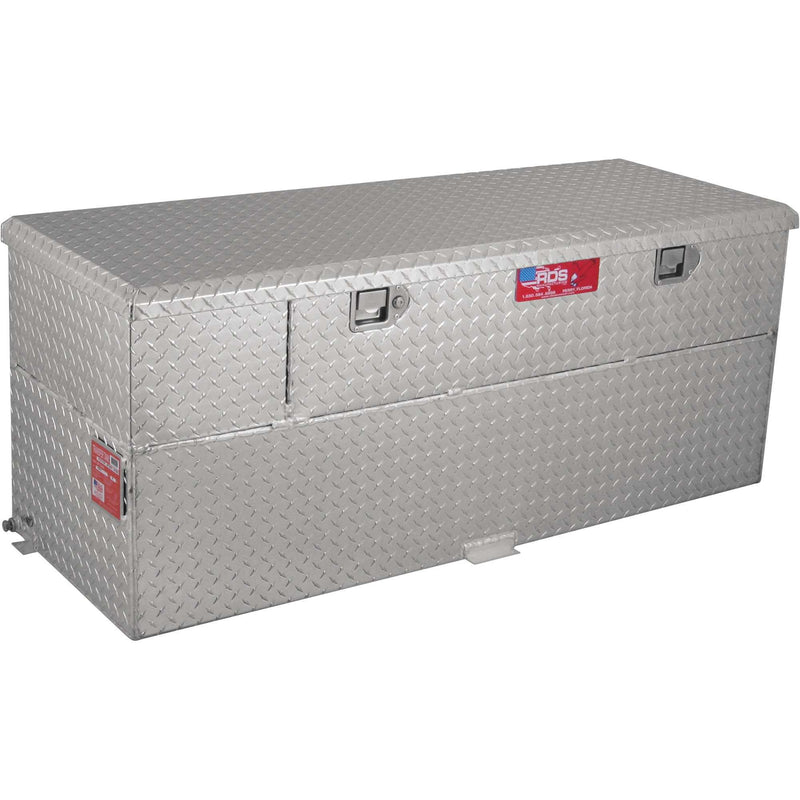 RDS 60 Gallon Transfer Tank & Toolbox Combo With 8 GPM Pump Bright Aluminum 55X20X22.75 Model