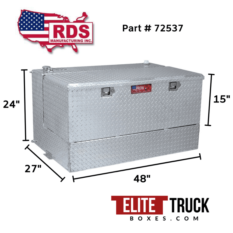 RDS 75 Gallon L Shaped Transfer Tank & Toolbox Combo Bright Aluminum 48X27X24 Model