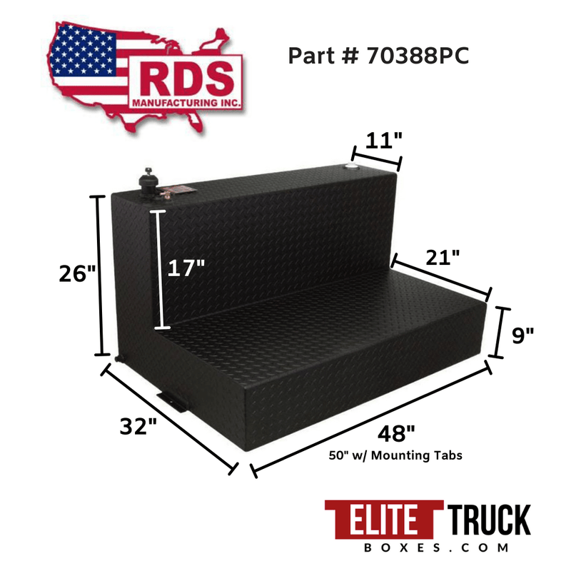 RDS 95 Gallon L Shape Transfer Tank Black Aluminum 48X32X26 Model