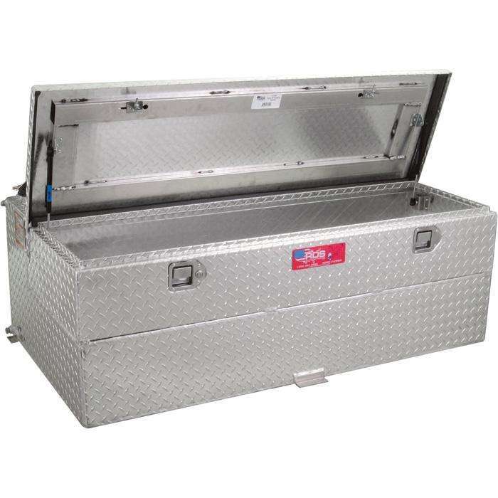 RDS 95 Gallon L Shaped Transfer Tank & Toolbox Combo Bright Aluminum 57X30X19 Model