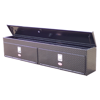 RKI Chest Box With Top Opening Lid 72x20x14 Black Diamond Tread Aluminum Model UST72AB